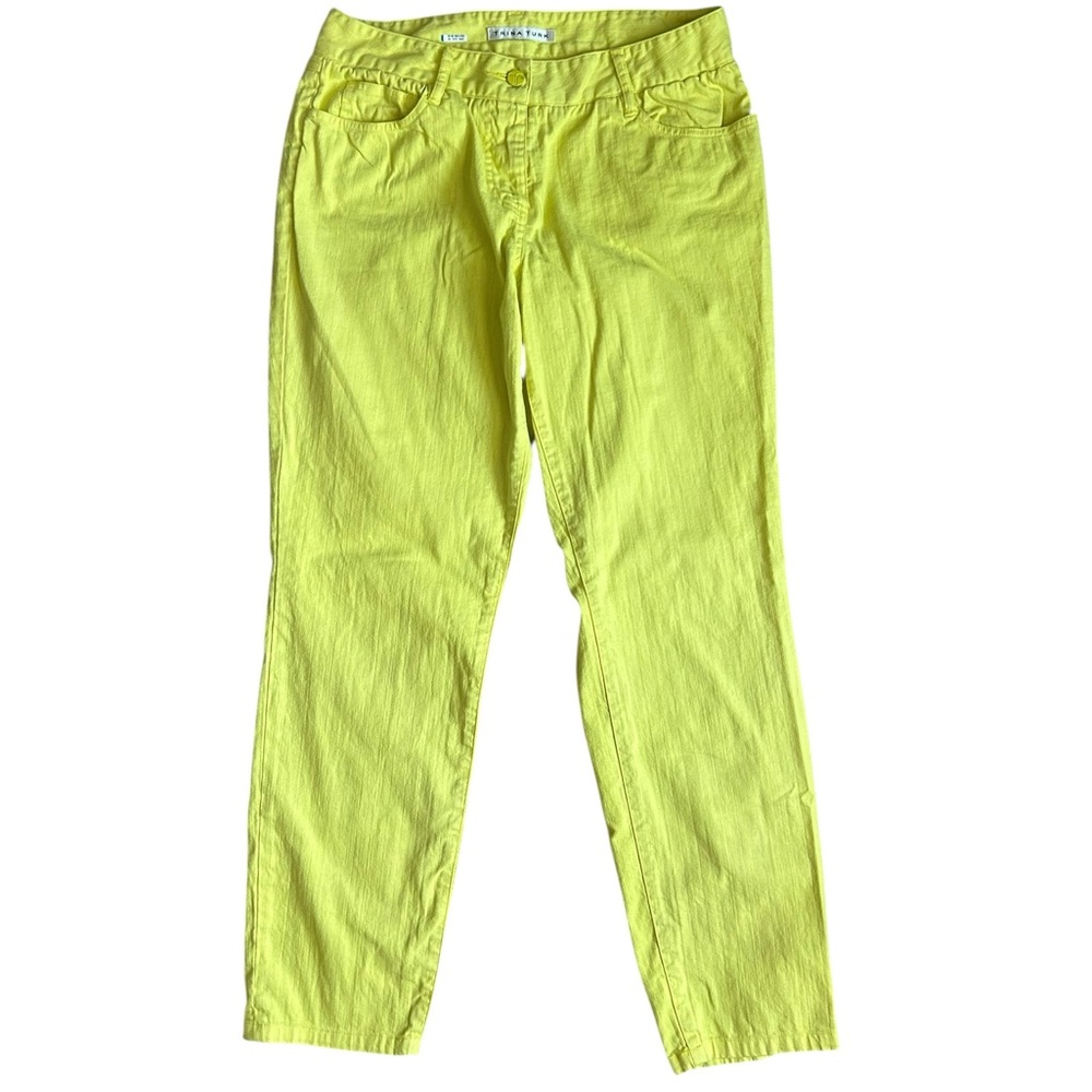Trina Turk Women’s Stretch Neon Yellow Straight Leg Jeans